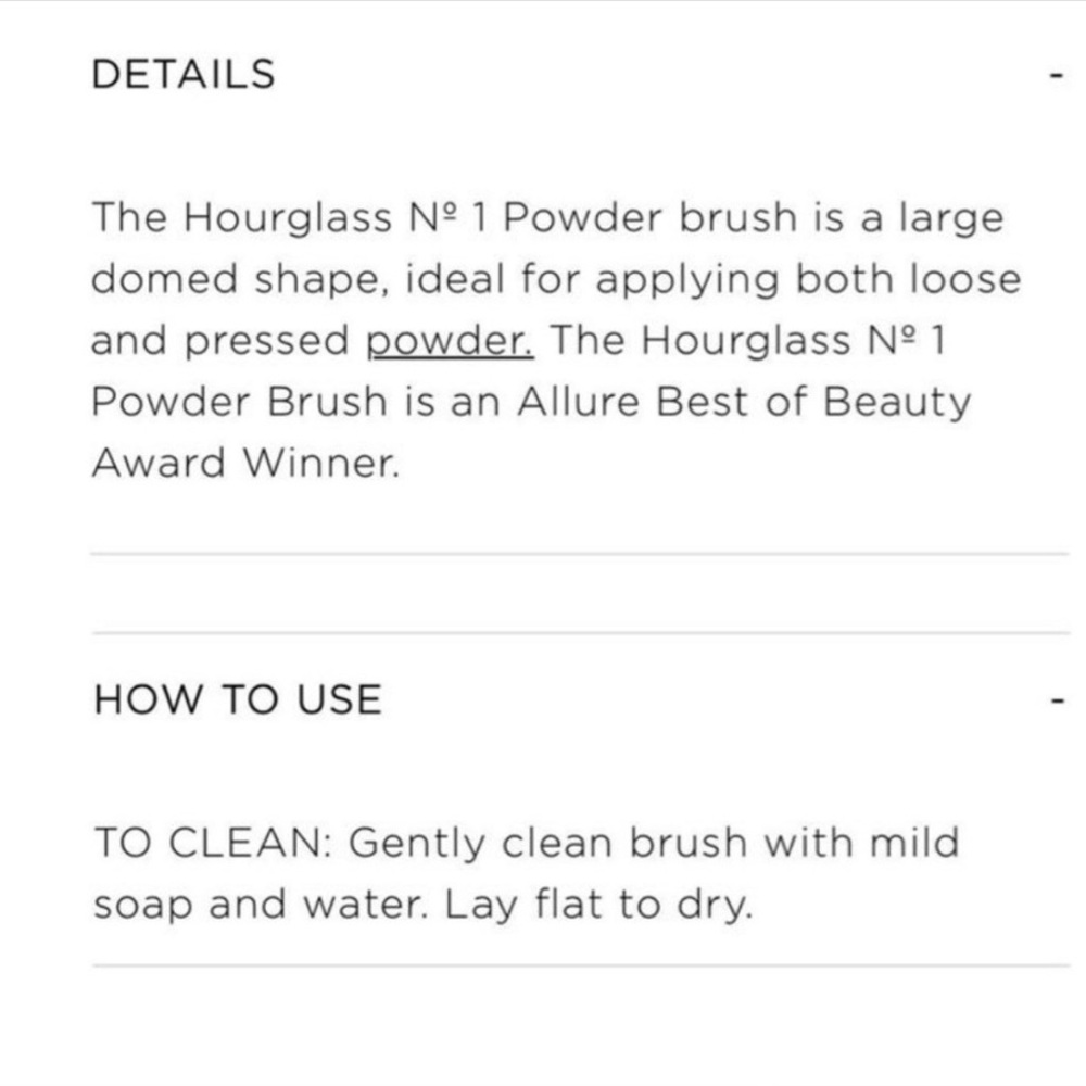HOURGLASS No. 1 Powder Brush ~NEW~ | Cosmetic Makeup Brush No Box - Picture 3 of 4